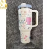 Snoopy Peanuts Valentine's Day Pink Hearts Cream 40oz Insulated Stainless Steel Travel Tumbler