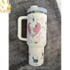 Snoopy Peanuts Valentine's Day Pink Hearts Cream 40oz Insulated Stainless Steel Travel Tumbler