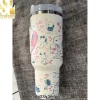 Snoopy Peanuts Valentine's Day Pink Hearts Cream 40oz Insulated Stainless Steel Travel Tumbler