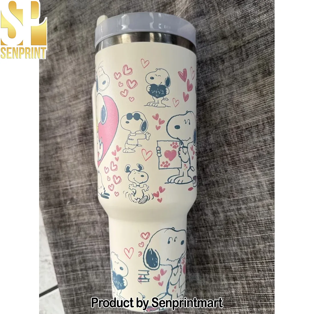 Snoopy Peanuts Valentine’s Day Pink Hearts Cream 40oz Insulated Stainless Steel Travel Tumbler Snoopy Peanuts Valentine’s Day Pink Hearts Cream 40oz Insulated Stainless Steel Travel Tumbler