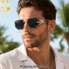Fleetwood Mac Fan Pride Edition Premium Gold Engraved Rimless Octagonal Blue Lens Unisex Sunglasses