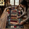 Personalized Classic Horror Book Stack Creepy Reading Nook Gothic Halloween Decor Quilted Table Runner