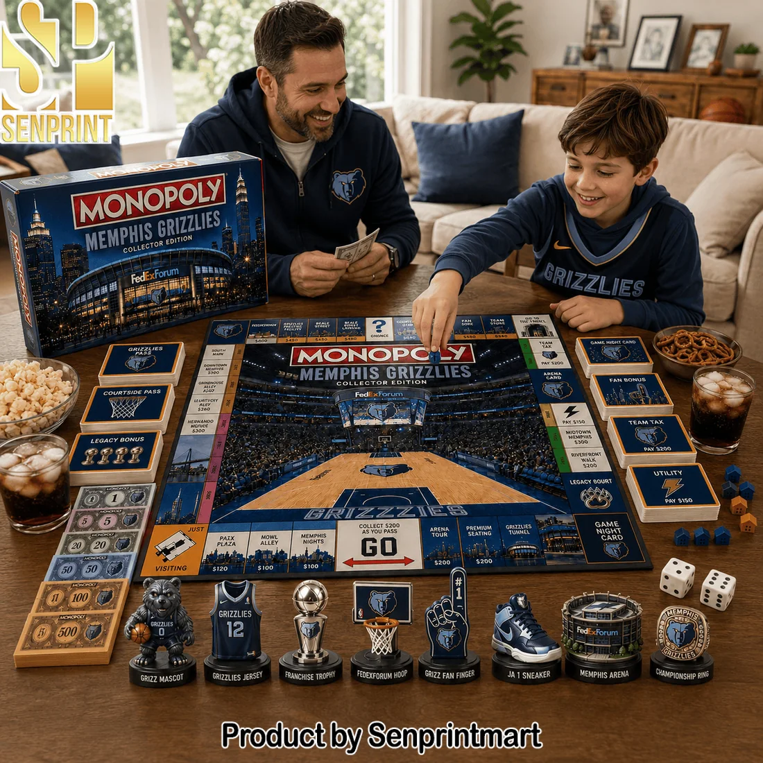 Memphis Grizzlies NBA Monopoly Collector’s Edition Premium Board Game Memphis Grizzlies NBA Monopoly Collector’s Edition Premium Board Game