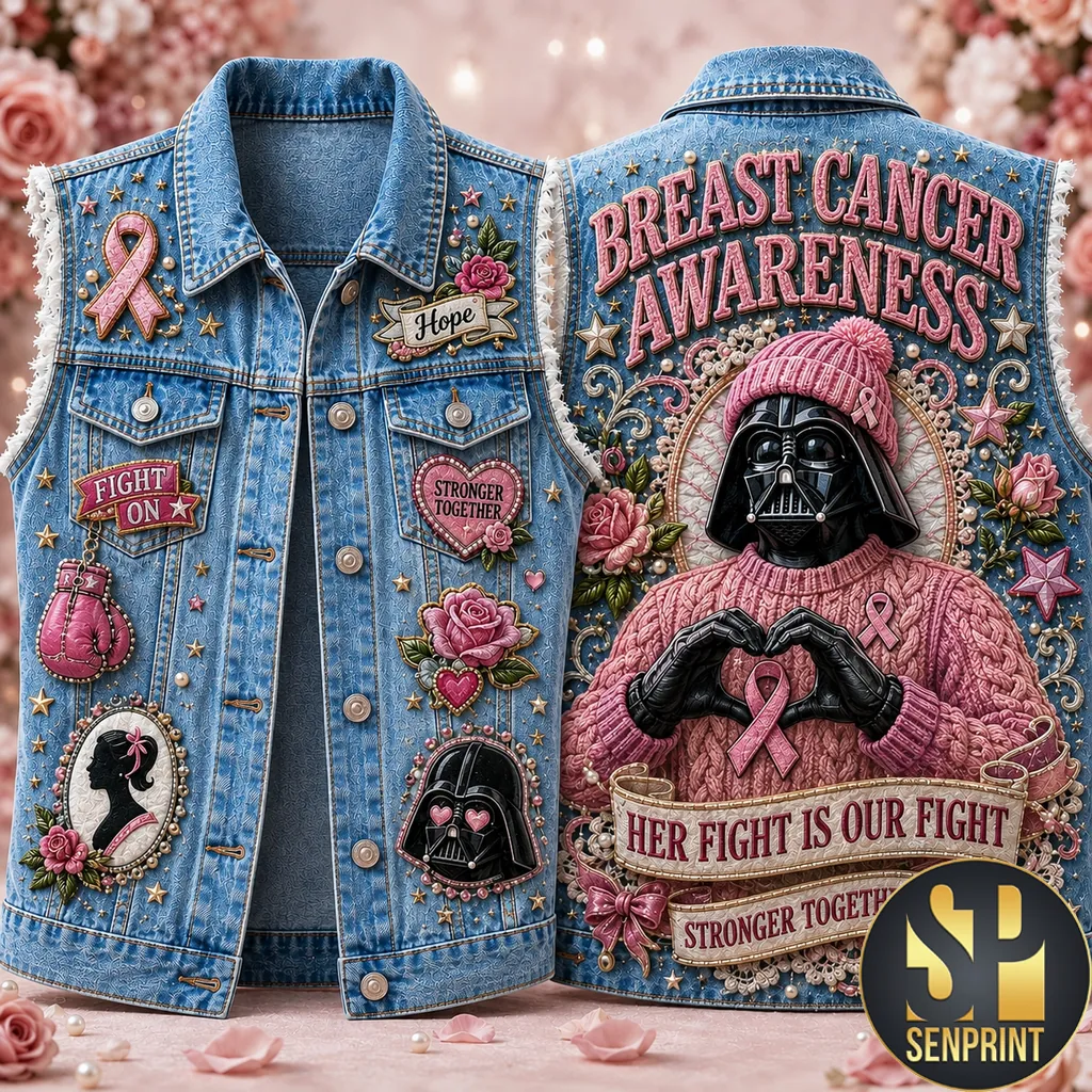 Darth Vader Breast Cancer Awareness Her Fight Is Our Fight Denim Vest