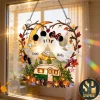 Horror Movie Characters Crescent Moon Stained Glass Halloween Suncatcher
