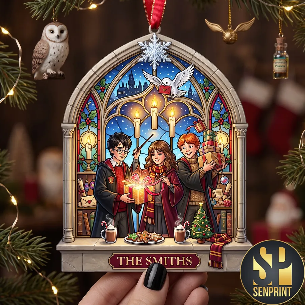 Magical Wizard School Personalized Family Christmas Ornament
