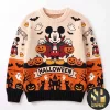 Personalized Cat Ghost Halloween Leopard Print Ugly Sweater Personalized Cat Ghost Halloween Leopard Print Ugly Sweater