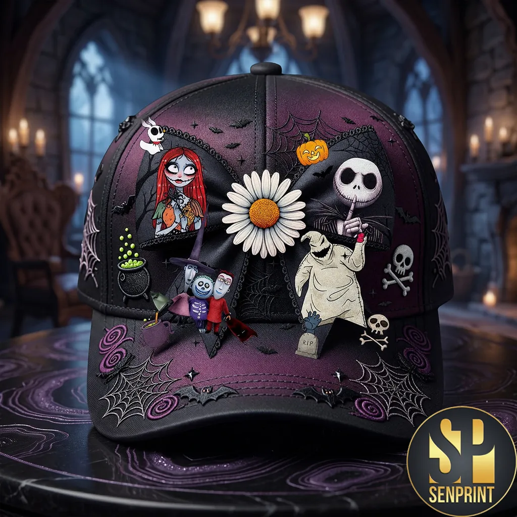 Nightmare Before Christmas Jack and Sally Gothic Halloween Classic Cap