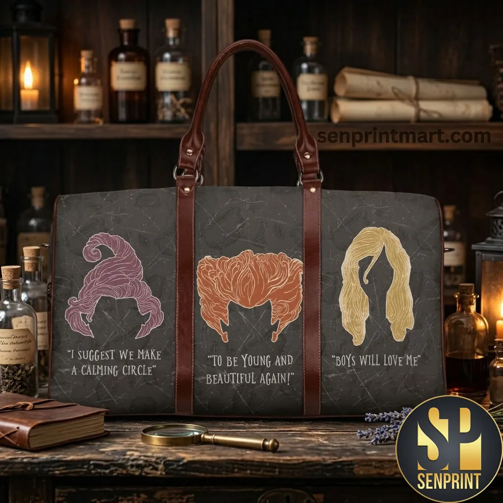 Hocus Pocus Sanderson Sisters Calming Circle Halloween Vintage Duffle Bag