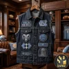 Miami Heat Heat Culture Est 1988 Distressed Premium Denim Vest Miami Heat Heat Culture Est 1988 Distressed Premium Denim Vest