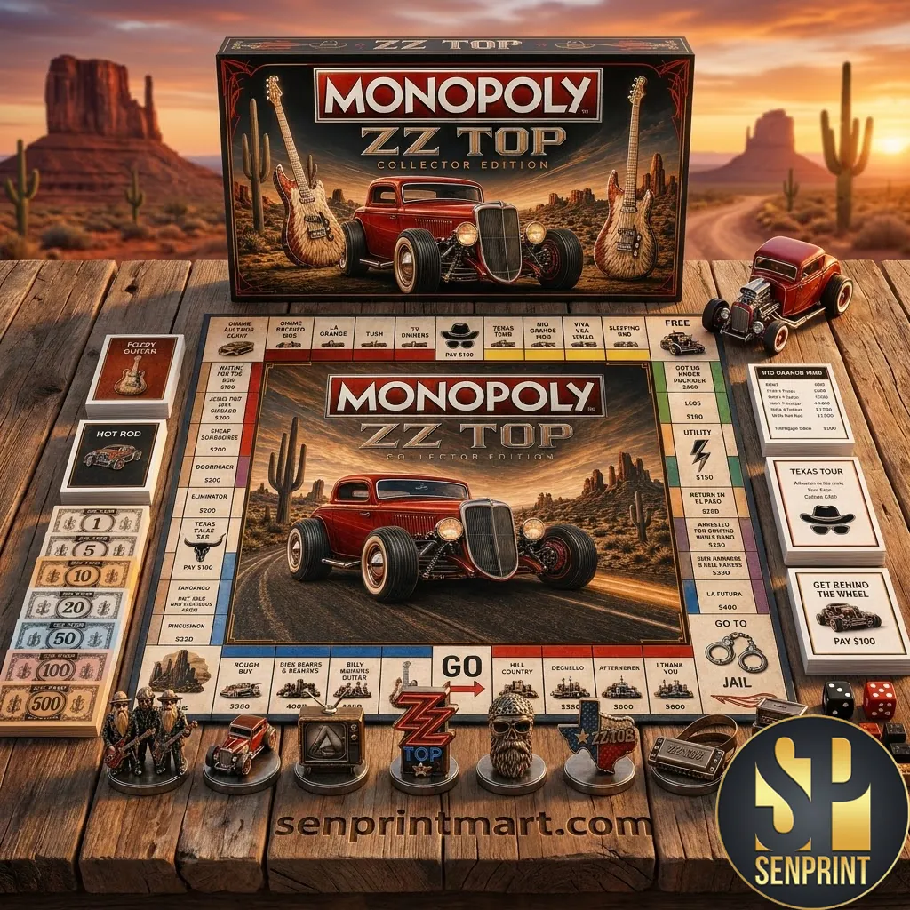 ZZ Top Monopoly Theme Rock Band Collector Edition Board Game