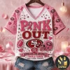 Dallas Cowboys Pink Out Game Day for the Cure 3D V-Neck T-Shirt Dallas Cowboys Pink Out Game Day for the Cure 3D V-Neck T-Shirt