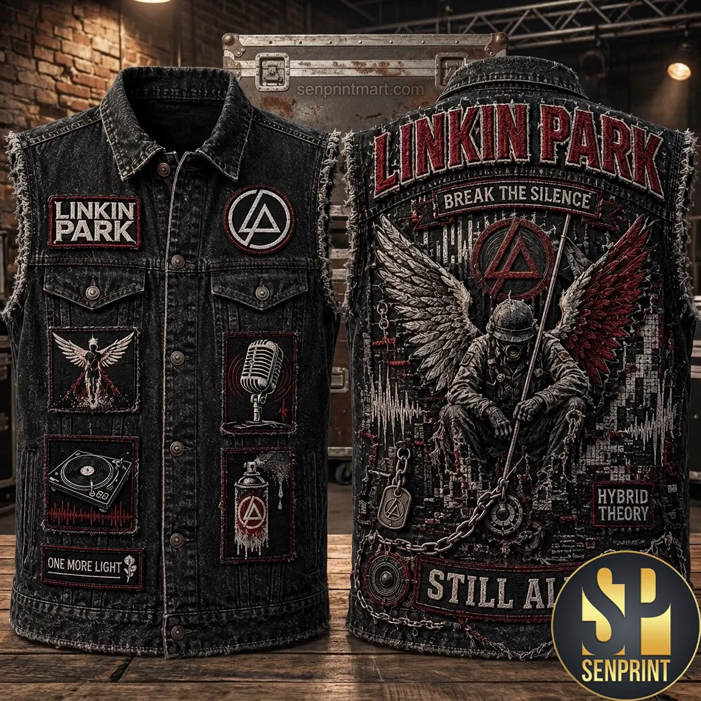 Linkin Park Still Alive Hybrid Theory Vintage Black Denim Vest
