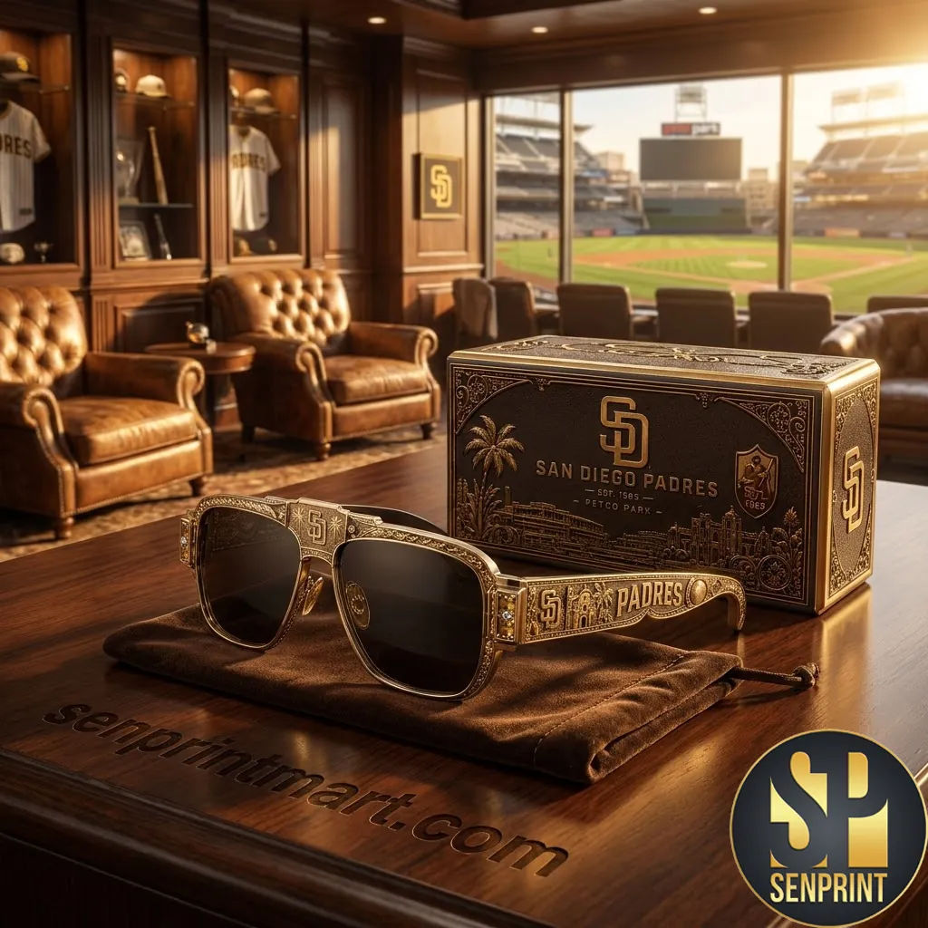 San Diego Padres Premium Gold Engraved Luxury Sunglasses