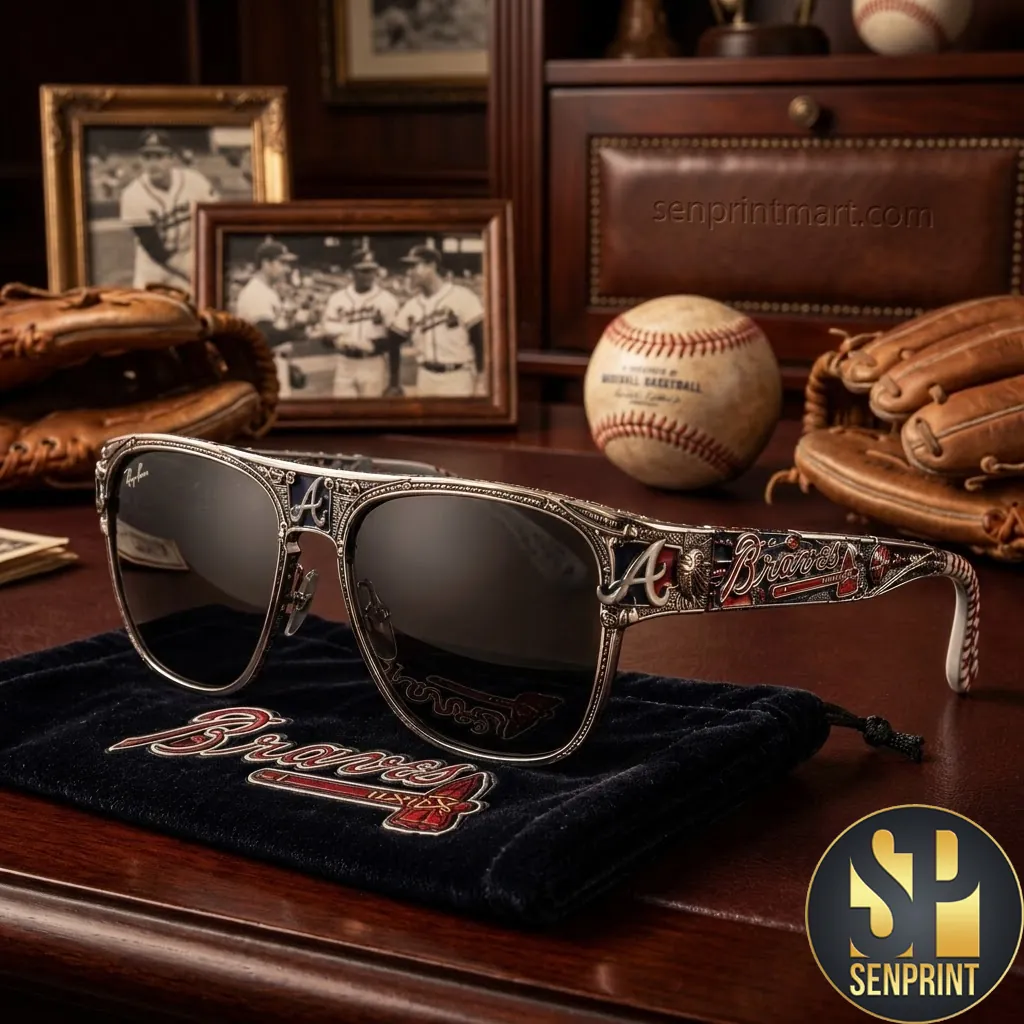 Atlanta Braves Premium Engraved Vintage Baseball Sunglasses