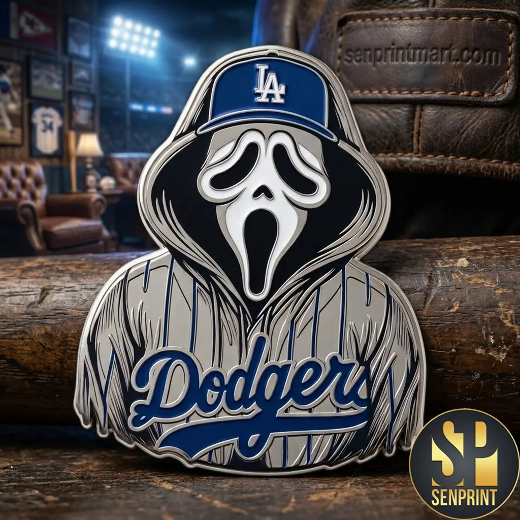 Ghost Face LA Dodgers Scream Horror Mashup Collectible Metal Enamel Pin