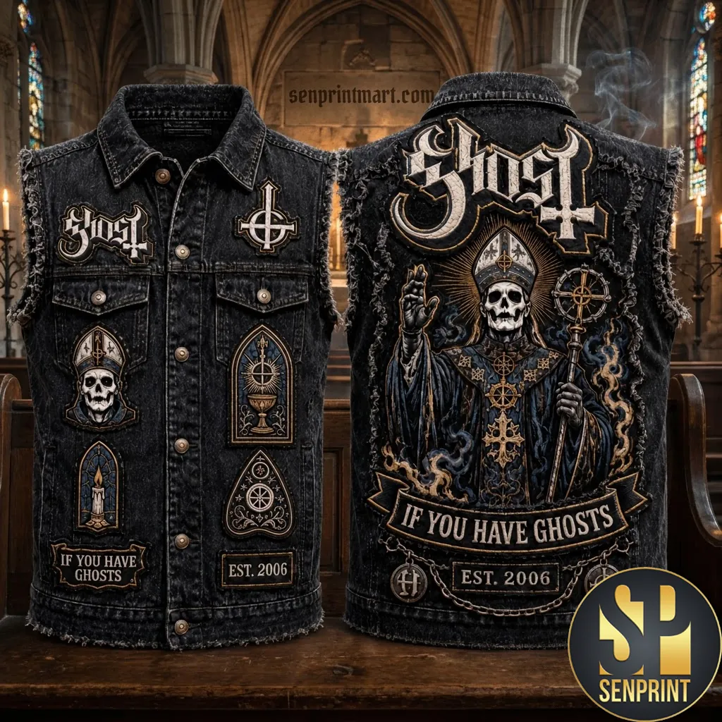 Ghost Band If You Have Ghosts Est 2006 Vintage Heavy Metal Patches Denim Vest