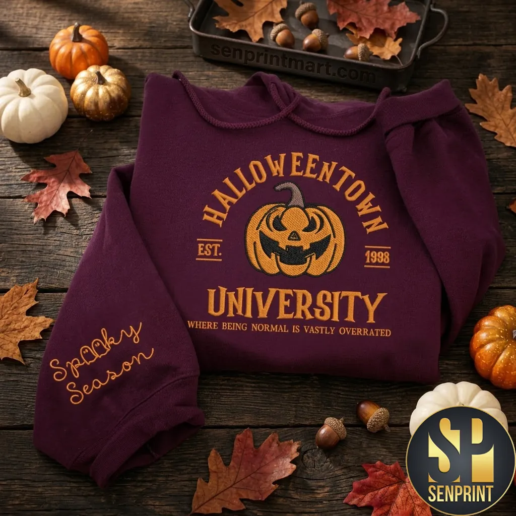 Halloweentown University Est 1998 Embroidered Spooky Season Hoodie