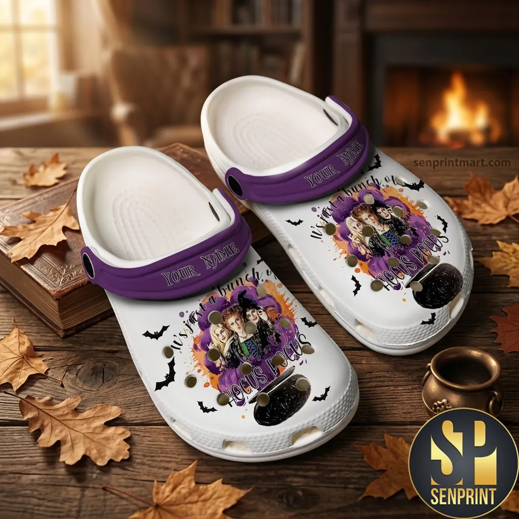 Personalized It’s Just a Bunch of Hocus Pocus Halloween Clog Shoes