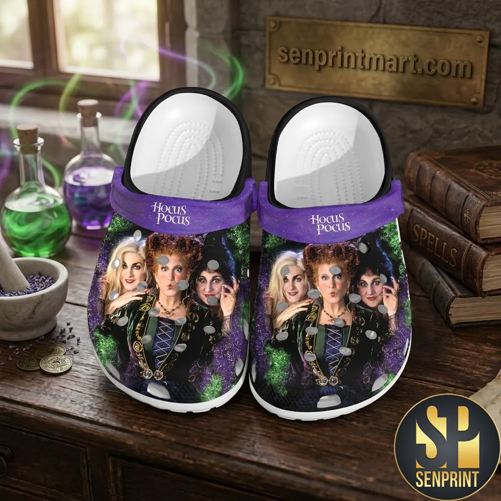 Disney Hocus Pocus Sanderson Sisters Halloween Purple Clog Shoes