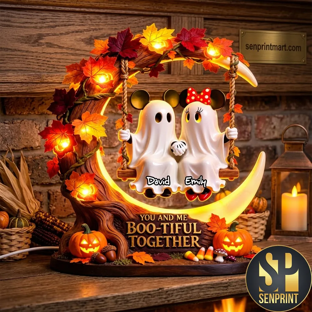 Personalized Boo-tiful Together Ghost Couple Halloween LED Night Light