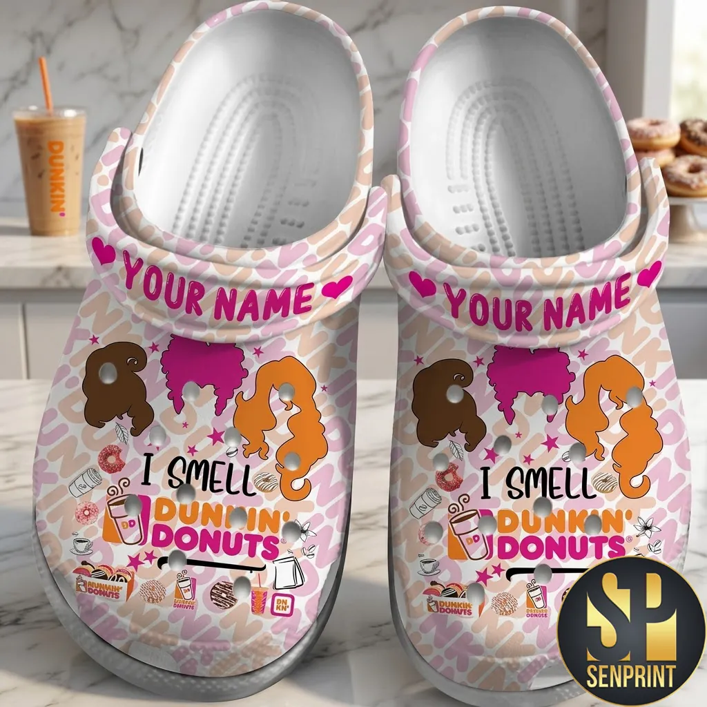 Personalized I Smell Dunkin Donuts Hocus Pocus Halloween Clog Shoes