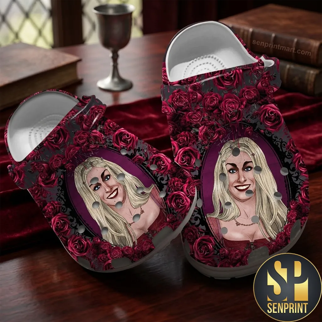 Hocus Pocus Sarah Sanderson Gothic Red Rose Halloween Clogs