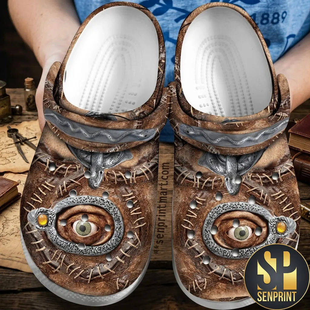 Hocus Pocus Spellbook Halloween Witch 3D Stitched Leather Clog Shoes
