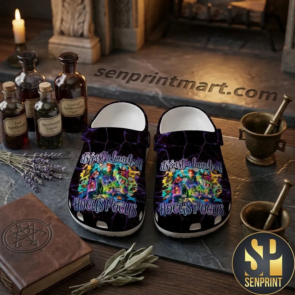 It’s Just a Bunch of Hocus Pocus Sanderson Sisters Halloween Crocs Clogs