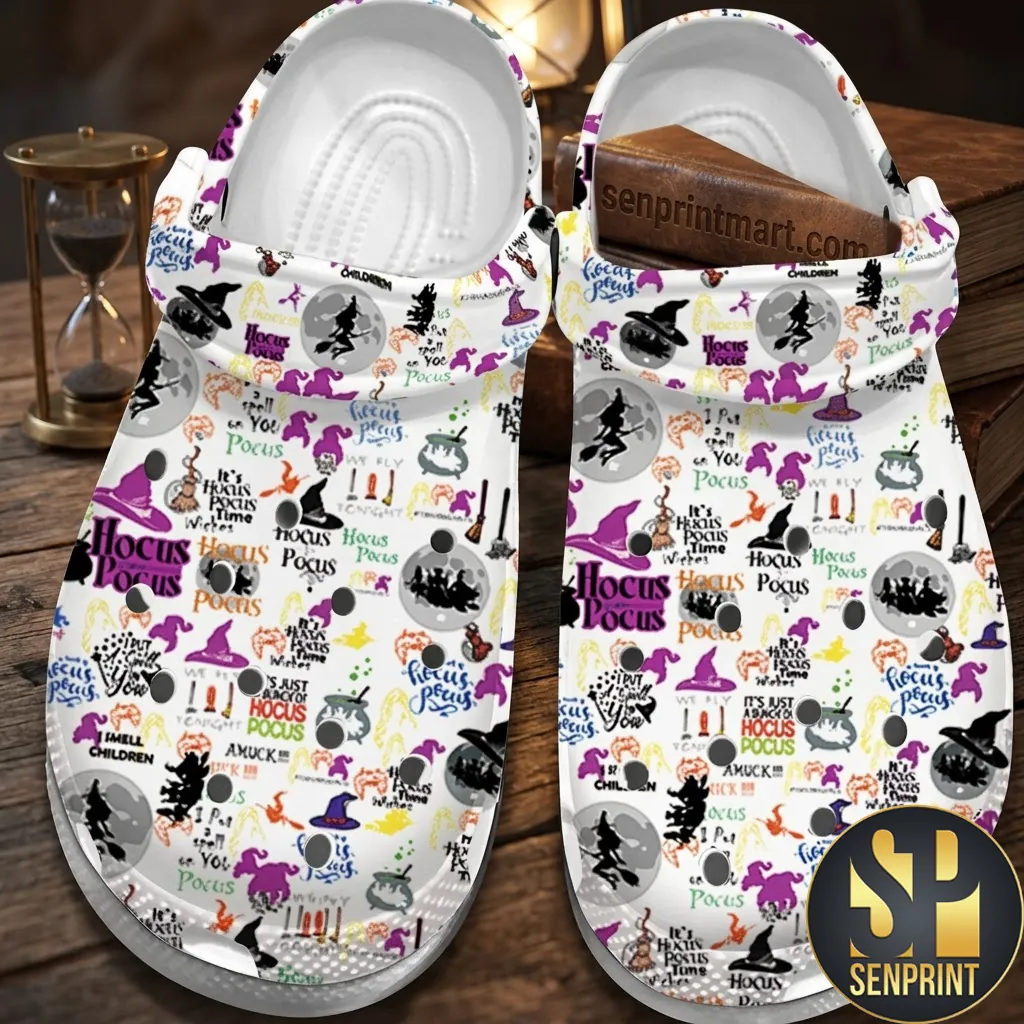 Disney Hocus Pocus Sanderson Sisters Halloween Spooky Pattern Clogs