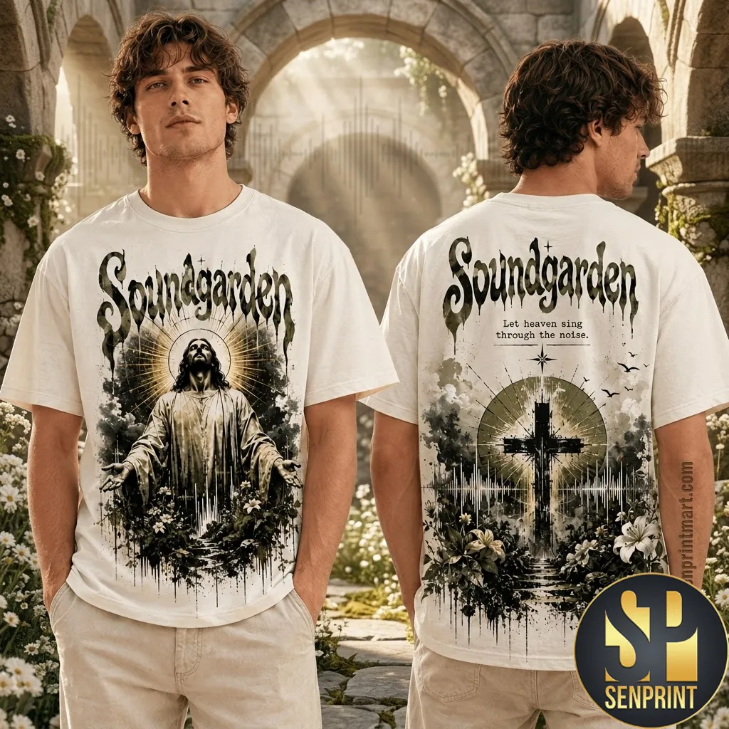 Soundgarden Let Heaven Sing Through the Noise Vintage Graphic T-Shirt
