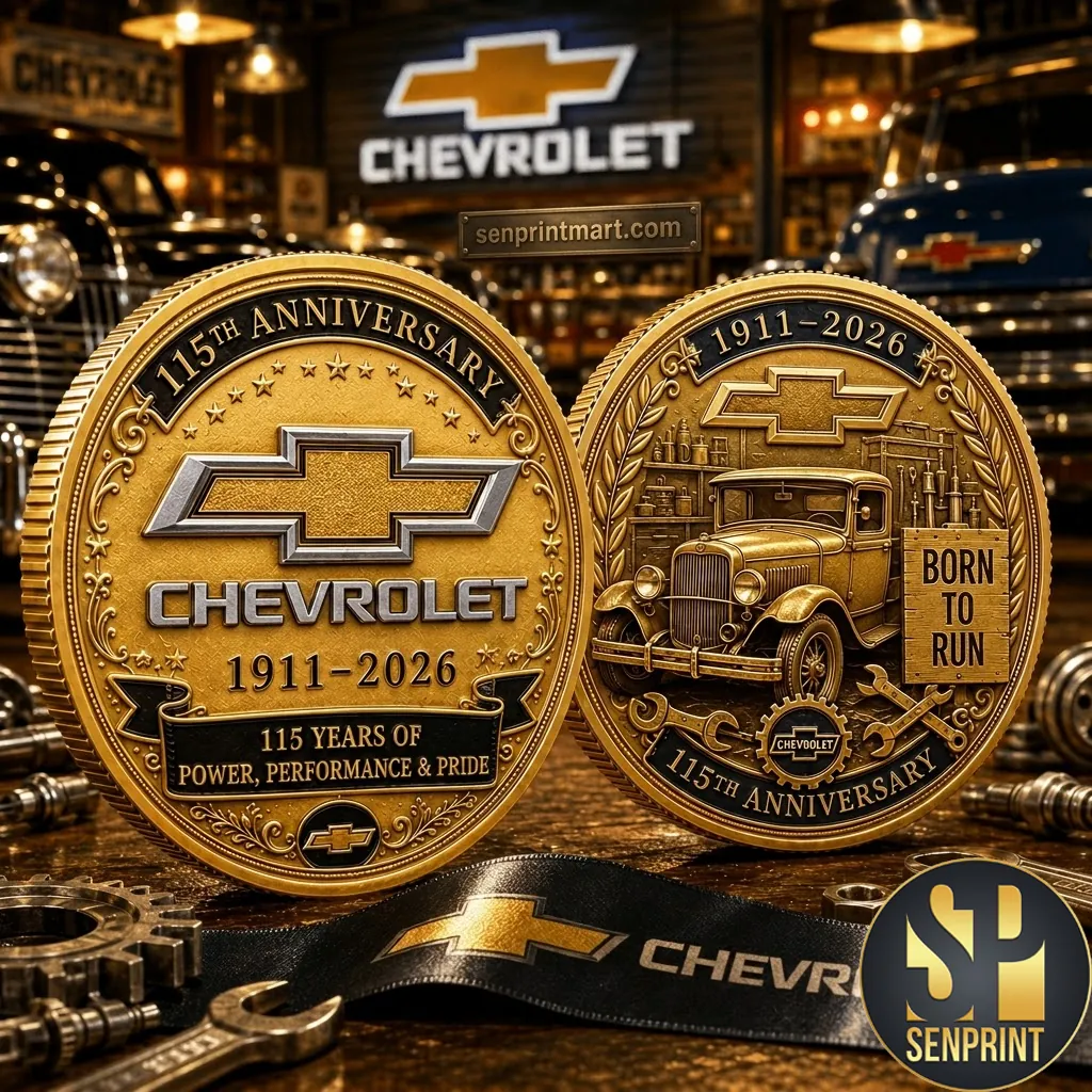 Chevrolet 115th Anniversary 1911-2026 Vintage Truck Gold Commemorative Coin