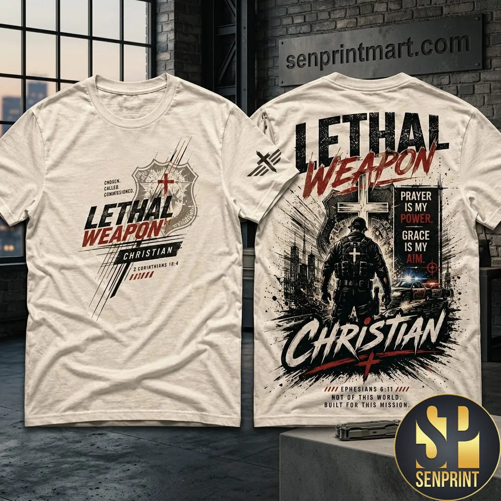 Lethal Weapon Christian Prayer Is My Power Tactical Graphic T-Shirt