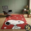 Peanuts Charlie Brown and Snoopy Vintage Yellow Foldable Rectangular Rug