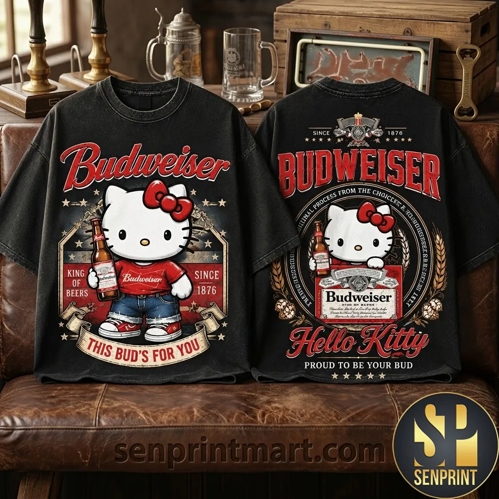 Hello Kitty Budweiser This Bud’s For You Vintage Graphic T-Shirt