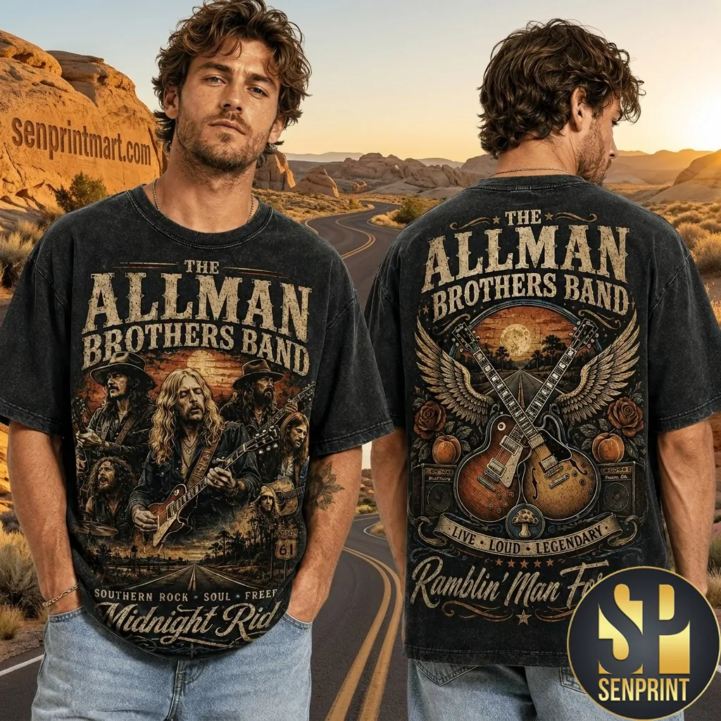 The Allman Brothers Band Midnight Rider Vintage Graphic T-Shirt