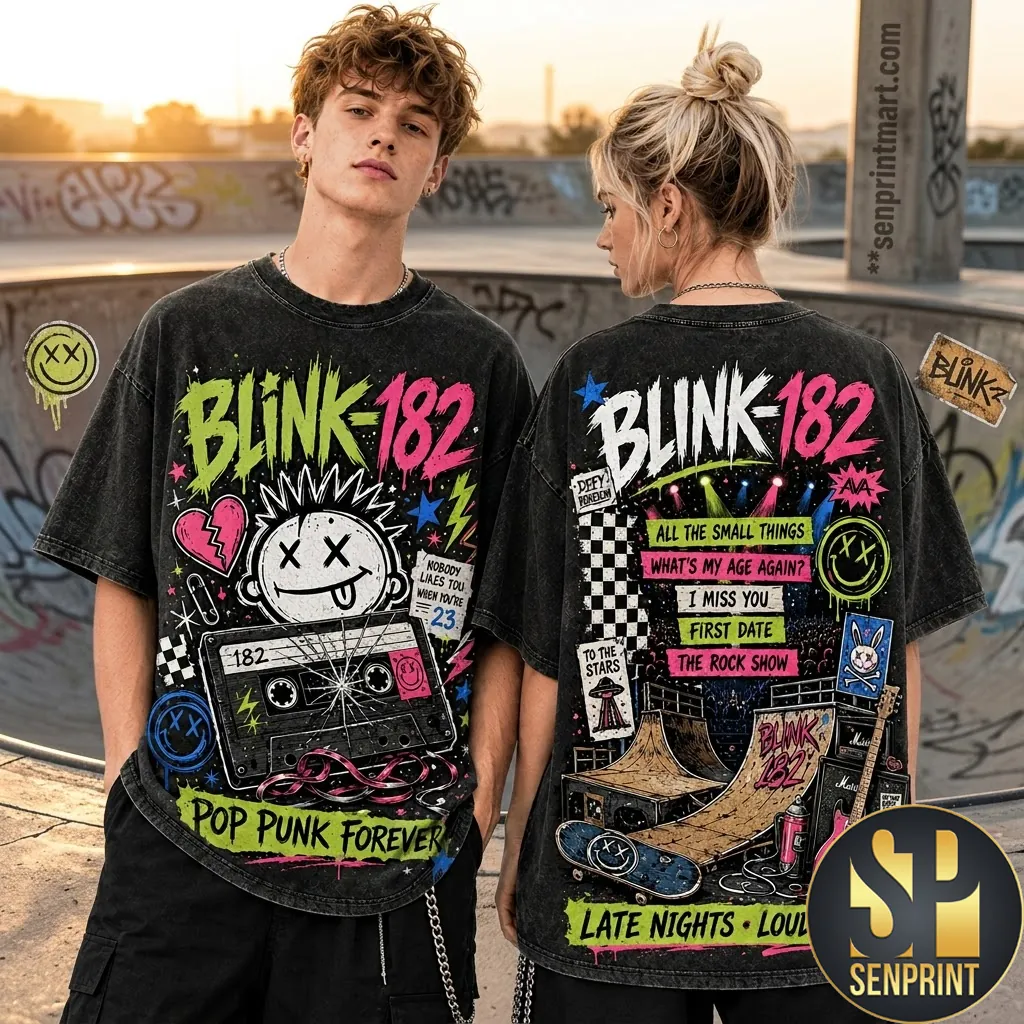 Blink-182 Pop Punk Forever Vintage Wash Graphic T-Shirt