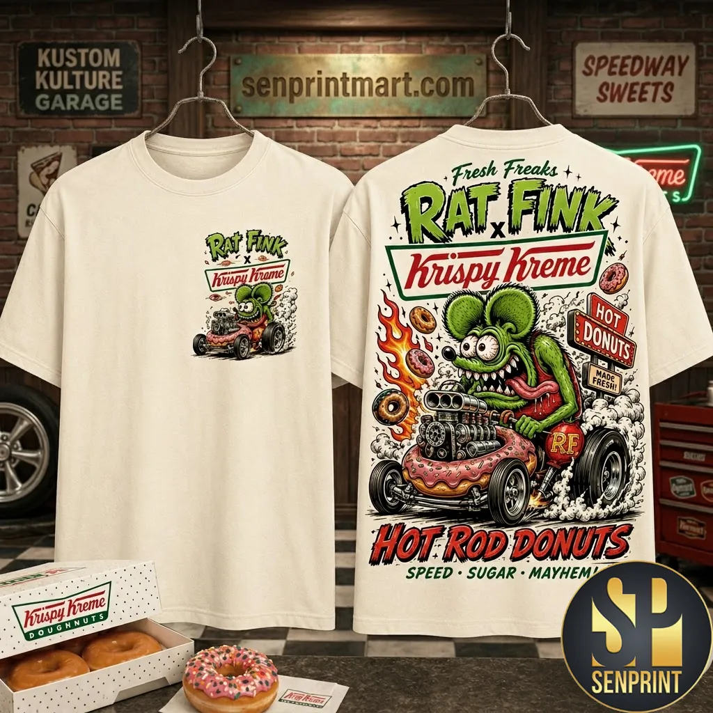 Rat Fink x Krispy Kreme Hot Rod Donuts Graphic T-Shirt