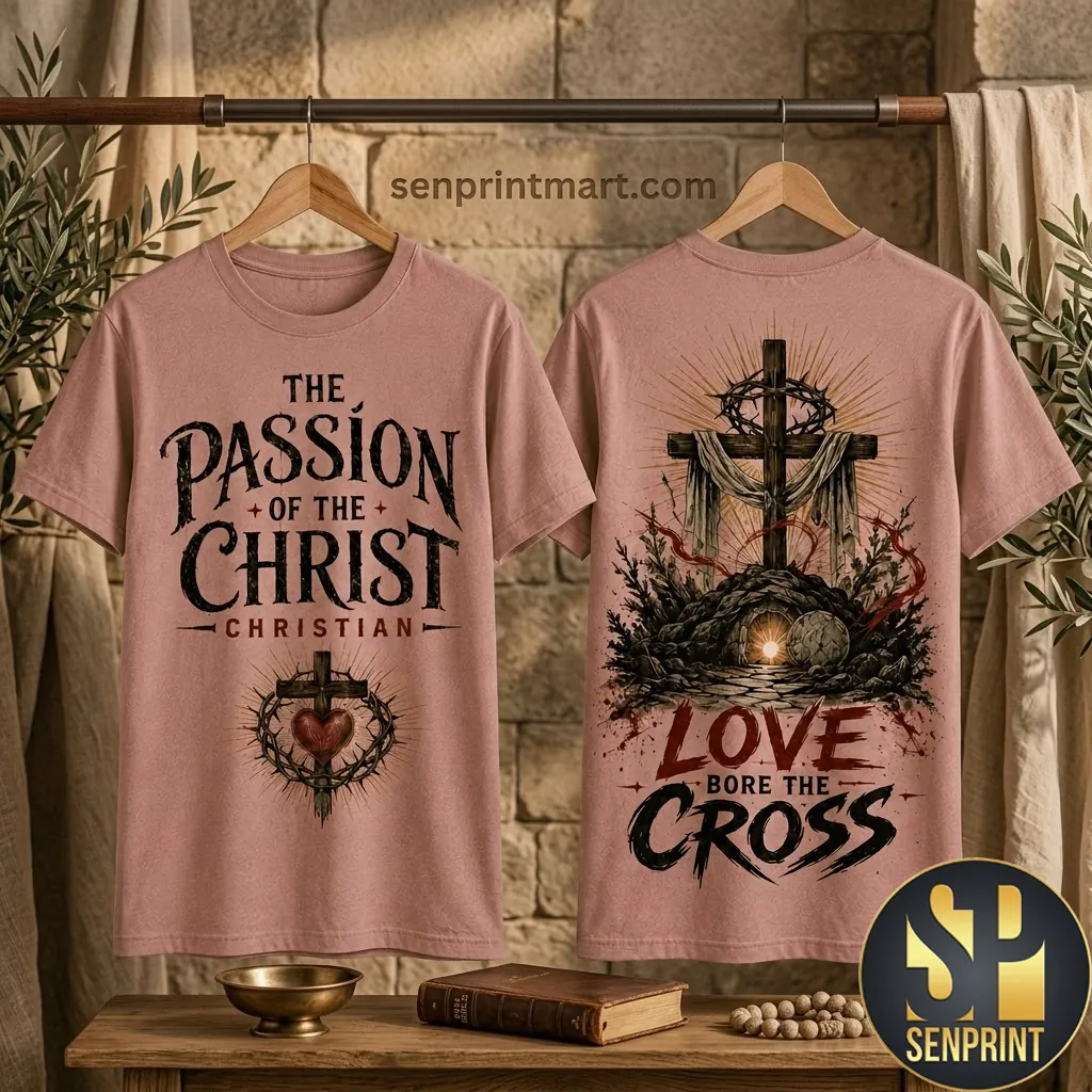 The Passion of the Christ Love Bore the Cross Christian T-Shirt