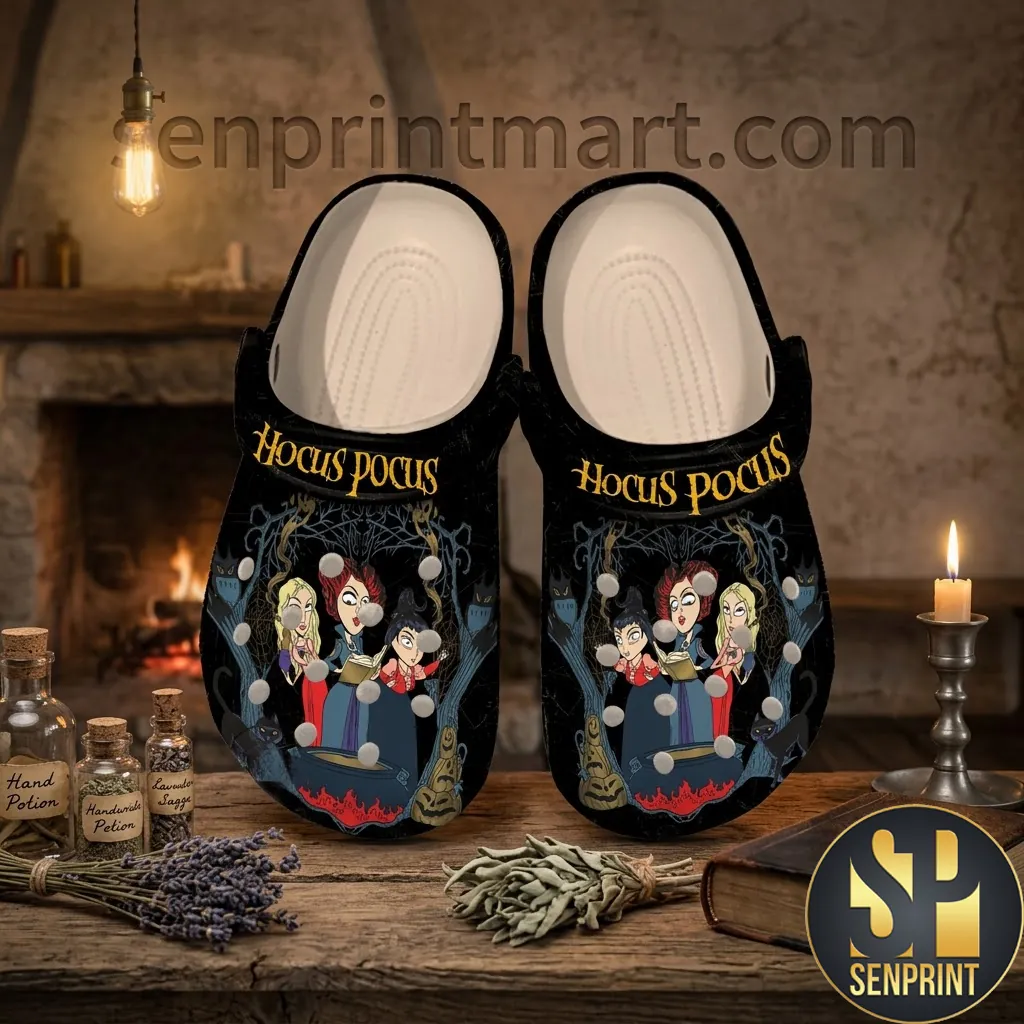 Hocus Pocus Sanderson Sisters Spooky Halloween Crocband Clogs