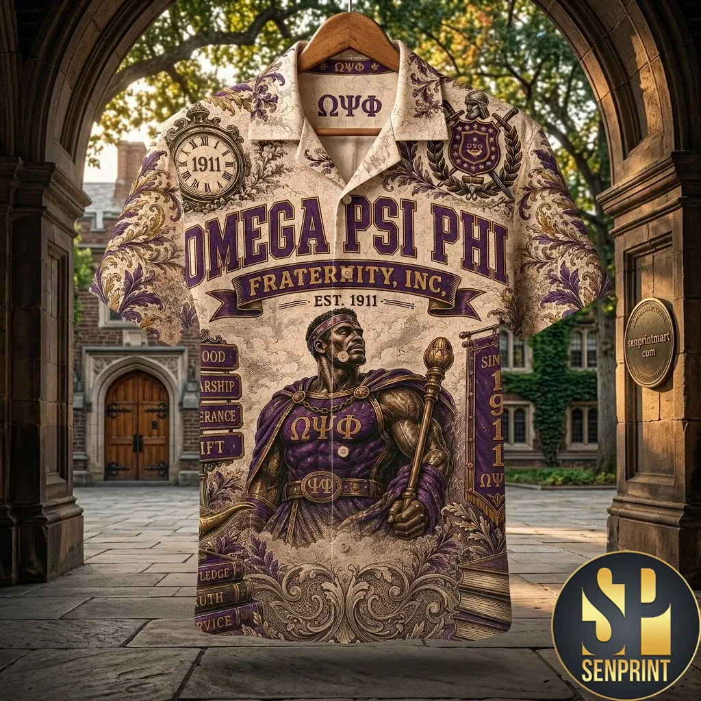 Omega Psi Phi Fraternity Est 1911 Premium Vintage Graphic Hawaiian Shirt