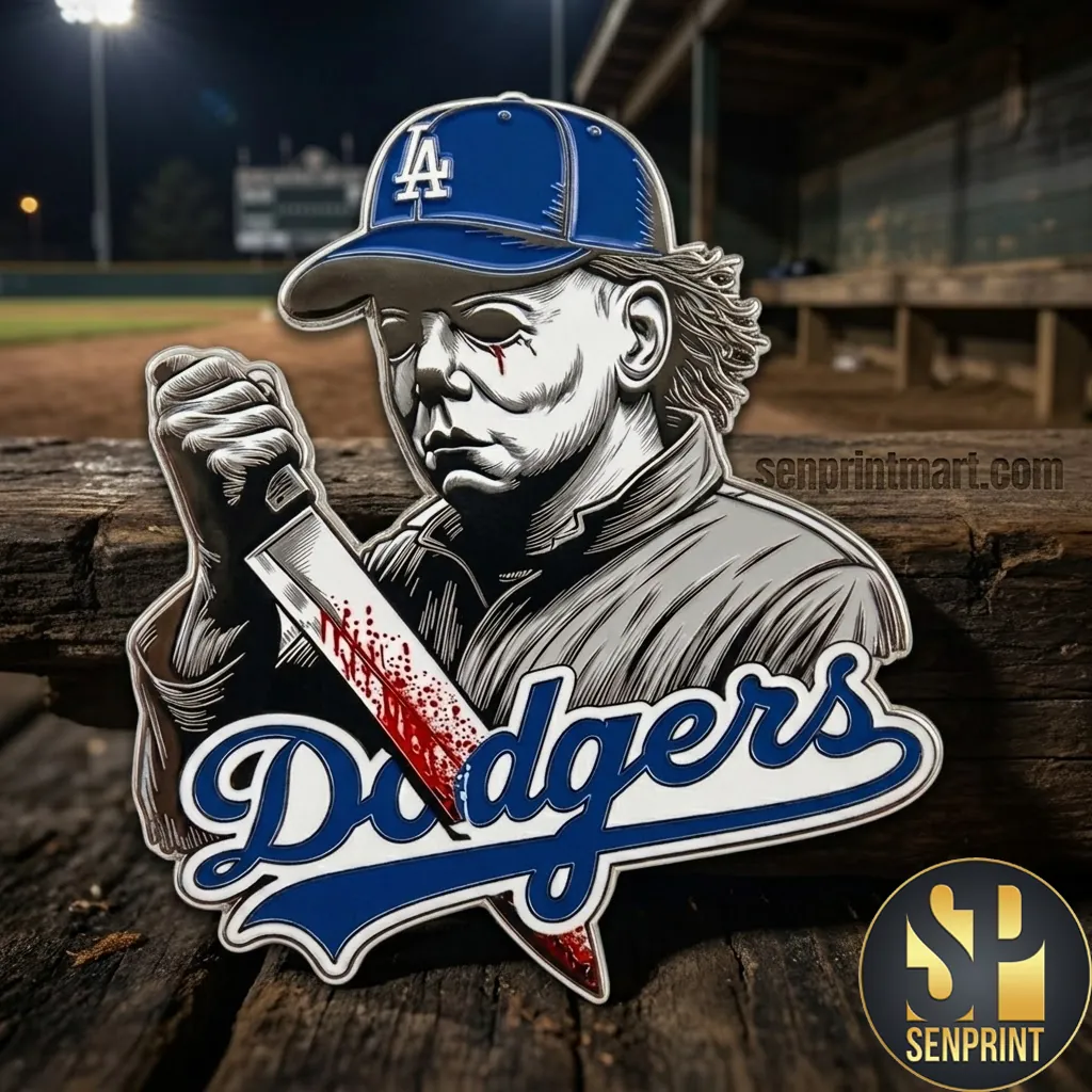 Michael Myers LA Dodgers Halloween Horror Mashup Enamel Pin