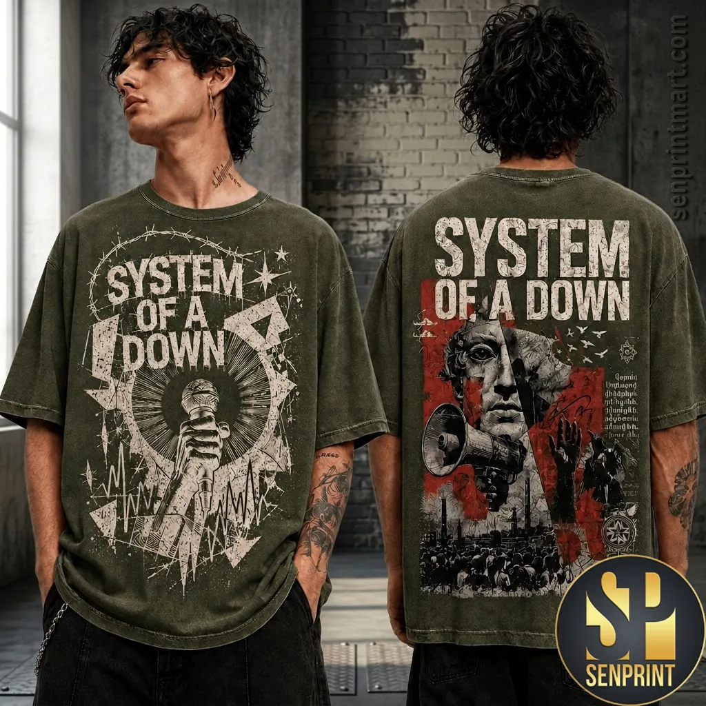 System of a Down Vintage Wash Heavy Metal Graphic T-Shirt