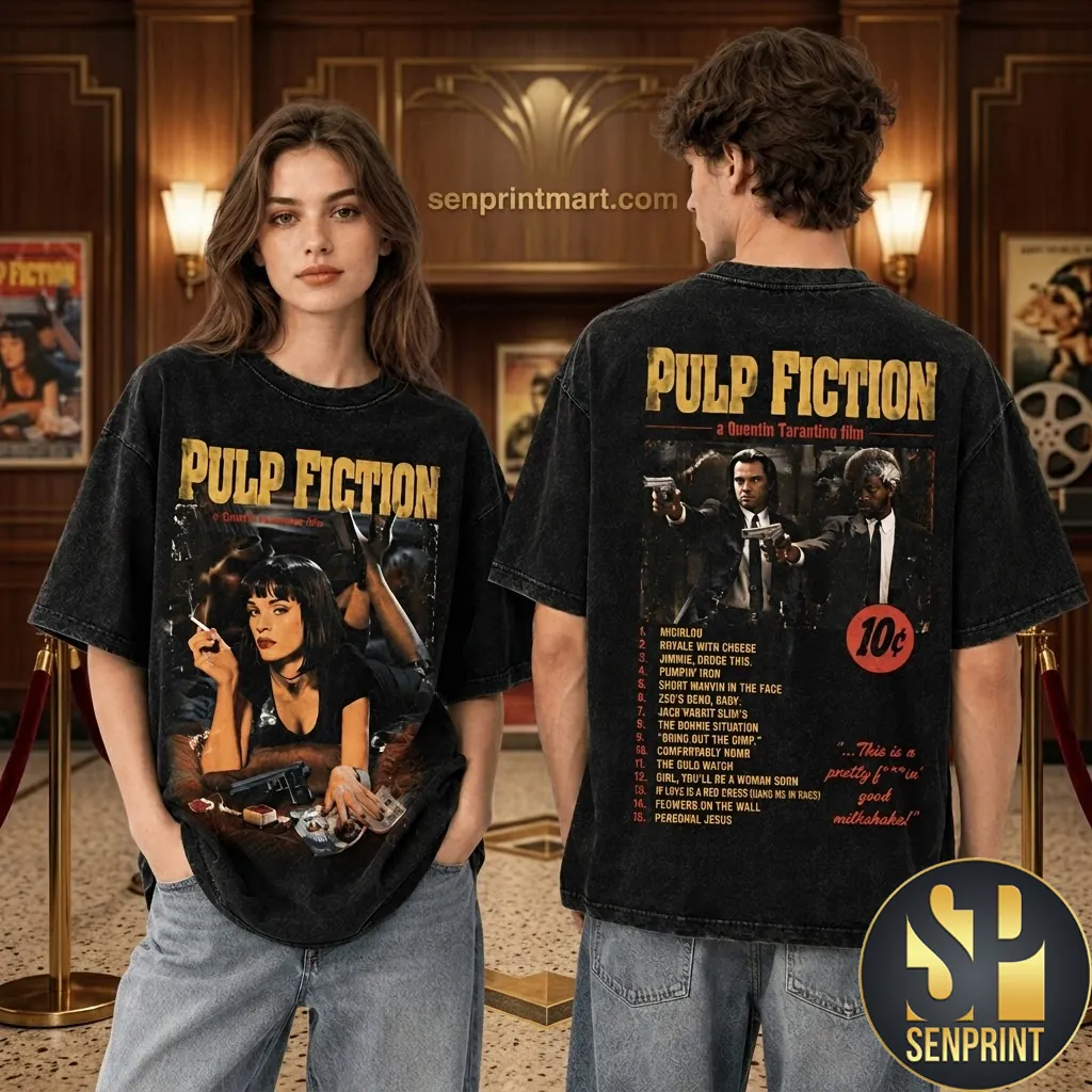 Pulp Fiction Quentin Tarantino Vintage Wash Retro Movie Graphic T-Shirt