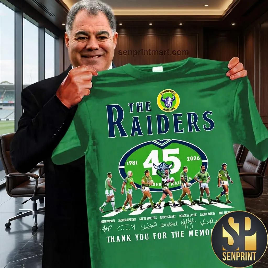 Canberra Raiders 45th Anniversary 1981 2026 Thank You For The Memories T-Shirt
