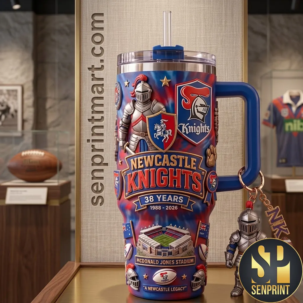 Newcastle Knights 38 Years Anniversary McDonald Jones Stadium Travel Tumbler
