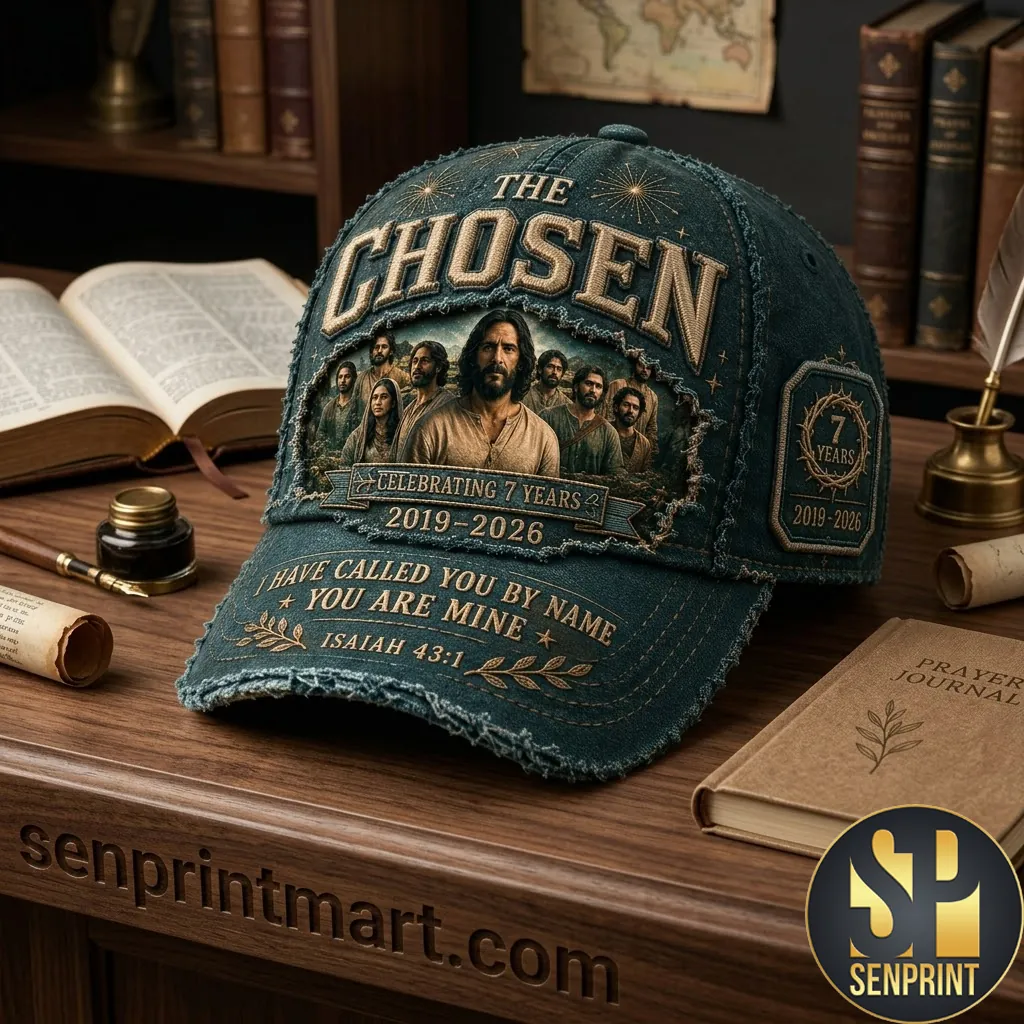 The Chosen Celebrating 7 Years Anniversary Distressed Denim Baseball Cap