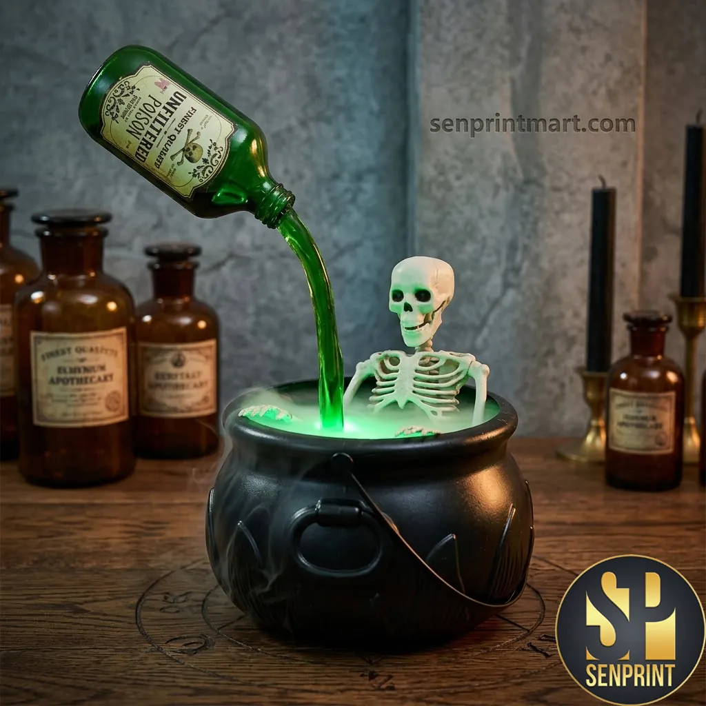 Spooky Unfiltered Poison Floating Bottle Cauldron Skeleton Mist Maker Diffuser