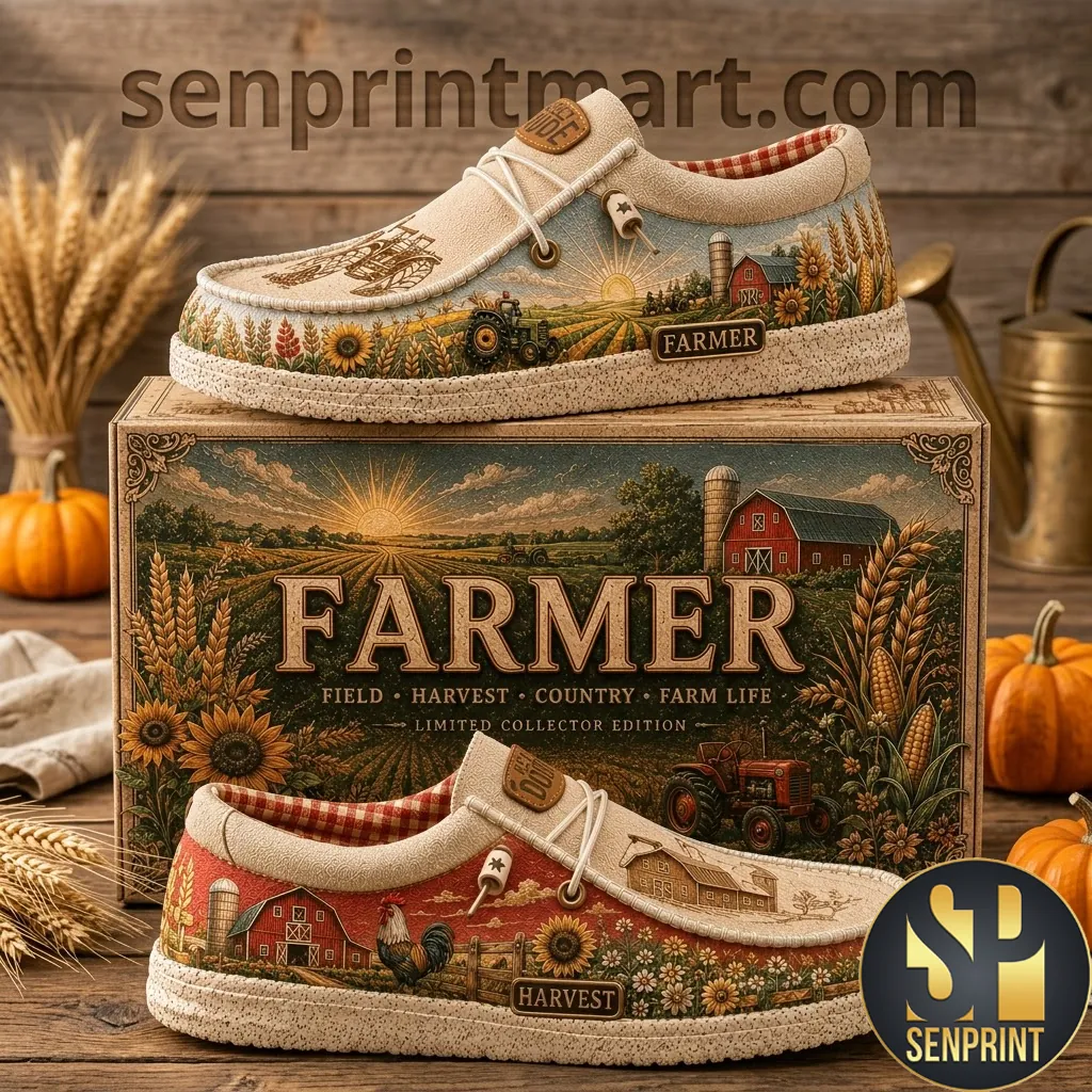 Farmer Farm Life Limited Collector Edition Country Tractor Loafer Shoes