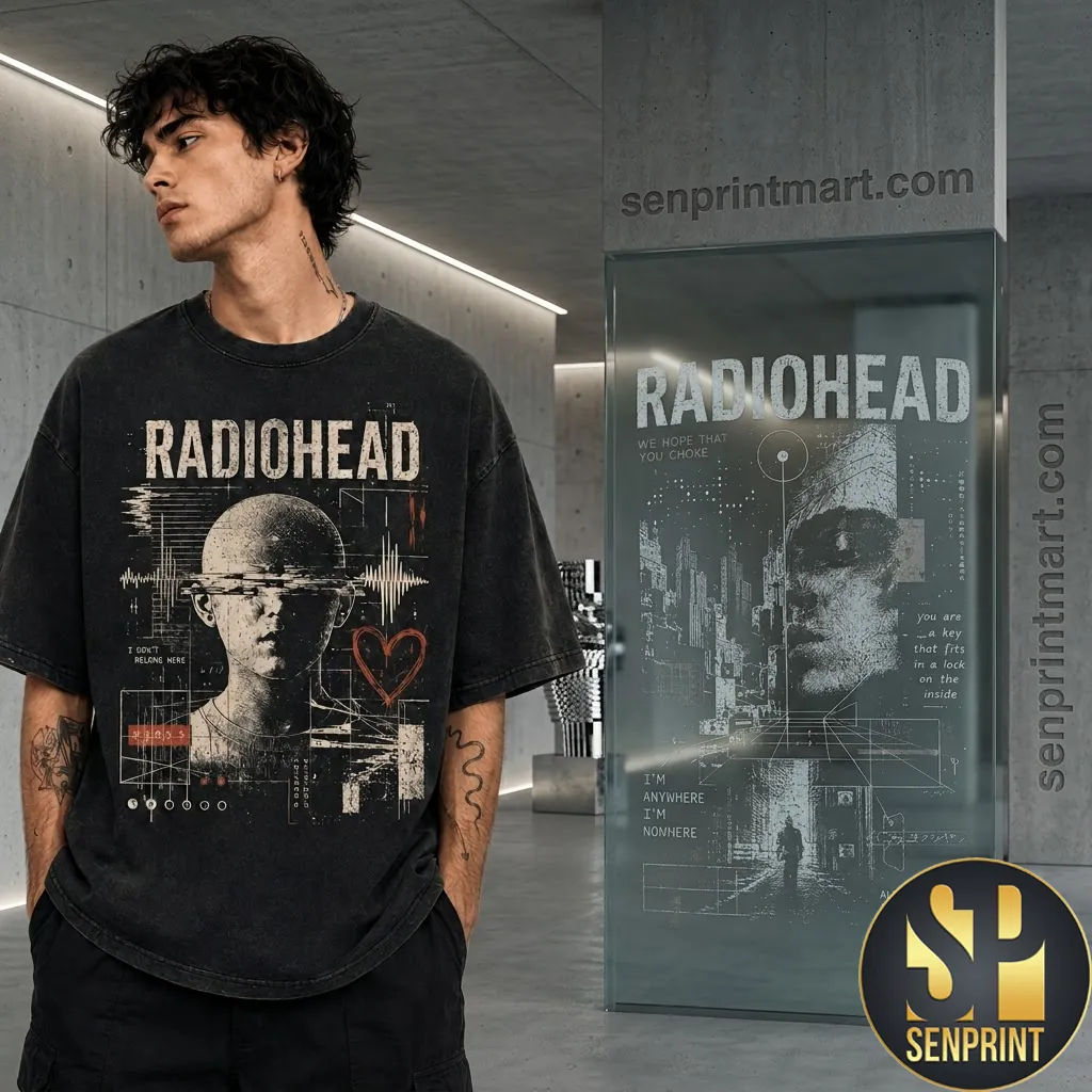 Radiohead I Don’t Belong Here Vintage Wash Graphic T-Shirt